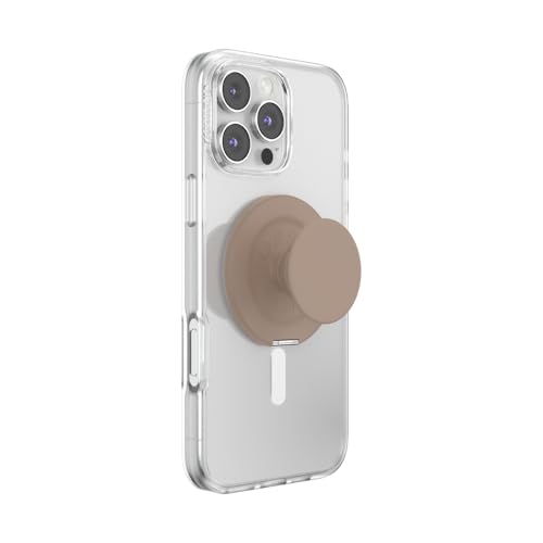 Image of PopSockets Kick-Out Grip for MagSafe, Adjustable Kickstand for Portrait or Landscape, Magnetic Stand, Brown - Latte