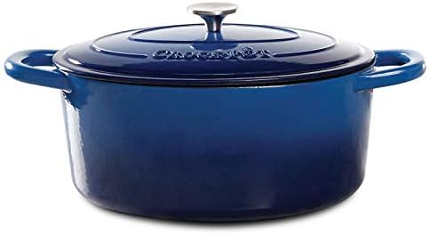 Crock-Pot Artisan 7-Quart Round Enameled Cast Iron Dutch Oven – Sapphire Blue, Durable Heavy-Duty Cookware for Slow Cooking, Baking, Roasting with Lid - Thumbnail 2