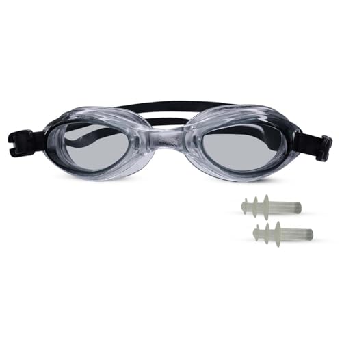 Image of Confidence Swimming Goggle for Kids and Adults Swim Goggles with Adjustable Strap for Boys and Girls Swimming Goggles with UV and Anti-Fog Protection (Black)