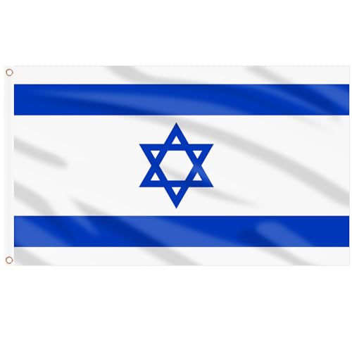 AhfuLife Israel Flags 3 x 5 Ft, Large Israel Flags for Outside - Double Side with Brass Eyelets for Israeli Party Decorations Indoor Outdoor