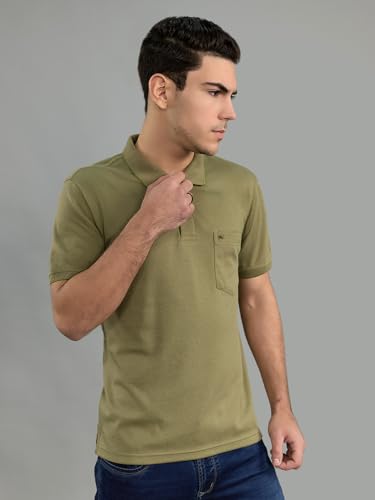 Image of Monte Carlo Mens Regular Fit Half Sleeve Solid Polo Neck T-Shirt (Pack of 1)