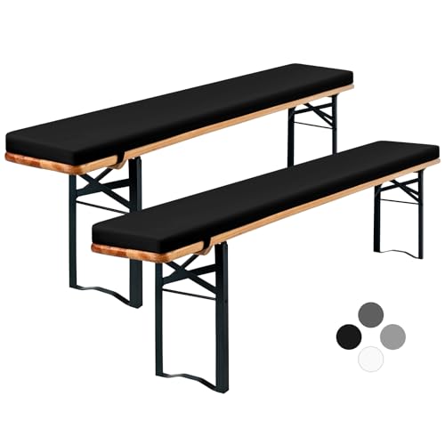 Showgeous Lot de 2 Coussins rembourrés pour Banc de bière, pour Tente à bière, Coussin de Banc...