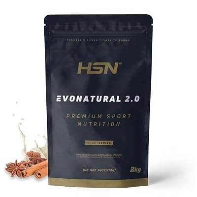 HSN Evonatural Whey Endulzada con Stevia | Canela 2Kg | Concentrado de Suero de Leche Sin Edulcorantes ni Azúcares Añadidos | No Incluye Dosificador | Apta Dieta Vegetariana y Sin Gluten