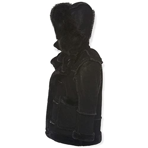 Kids Faux Shearling Suede Jacket with Detachable Fur Hood, Sizes 8-123