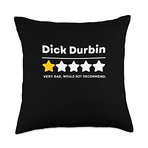 Politician Review Dick Durbin IL Illinois Pro GOP Funny Throw Pillow