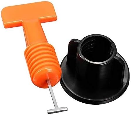 SKEMIX 100pc Reusable Tile Leveler Spacers with Special Wrench - Tile Leveling System for Floor and Wall Construction -T Shape Levelling Shim Flooring Alignment Leveller -Tile Positioning Tools Set