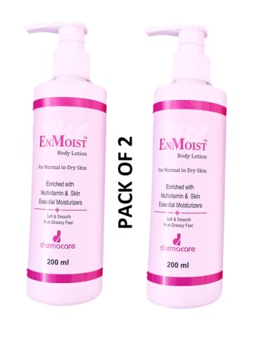 Image of Dermocare EnMoist Multivitamin Dry Skin Moisturiser Body Lotion, 200ml (Pack of 2)