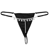 Guroenky Women Rhinestone 12 Constellation Pendant G-Thong Sexy CAPRICORN Letter Underpants with Waist Chain Belly Chain Panty Body Chain Jewerly