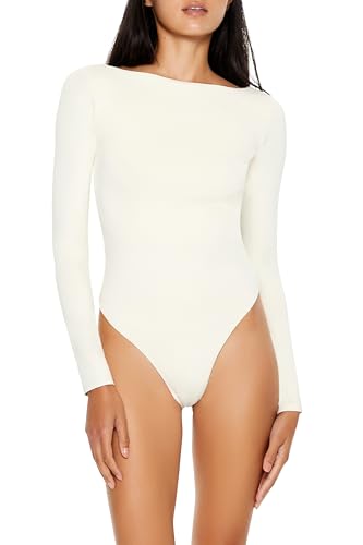 Body à manches longues Forever 21 Contour Sculpt blanc XL pour femme