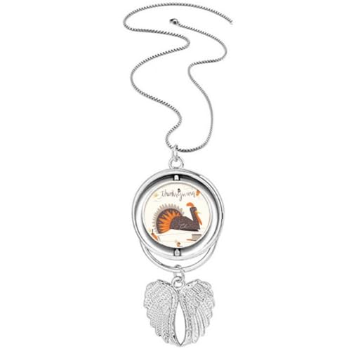 Collier ailes d'ange et motif dinde en argent pour un style unique