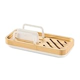 Polder Harmony Sink Caddy, Brush and Sponge Holder for Kitchen Sink, Sturdy Rack with Drain Openings, Kitchen Essentials, 8.75' x 4' x 2.5', White