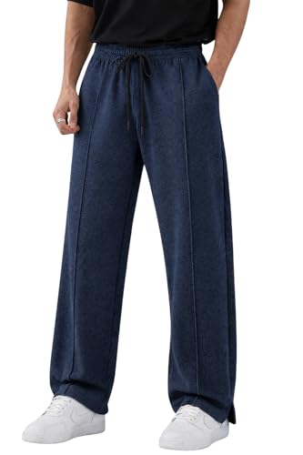Image of ENDEAVOUR WEAR Men's Baggy Oversized Track Pants | Premium Cotton Rich Fabric | Straight Loose Fit Non-Cuffed | Gym, Streetwear & Casual Comfort Track Pants Lounge Pants