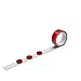 Produktbild Stahlblech Magnet-Wandleiste als Haftgrund für Magnete I 1 Meter Magnetleiste inkl. 3 Rundmagnete - rot I selbstklebend, zuschneidbar I mag_140