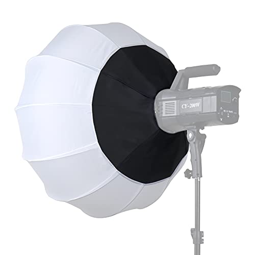 Foccalli 65cm Faltbare sphärische Softbox für LED-Beleuchtung Fotografie und Live Streaming Blitzlicht, kompatibel mit Bowens Mount Light Cover