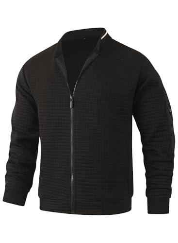 HOOD CREW Men’s Lightweight Casual Jackets Varsity Bomber Jacket Coat with Zipper3