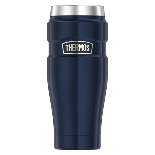 THERMOS STAINLESS KING Thermobecher aus Edelstahl blau 0,47l - Coffee to Go Becher,...