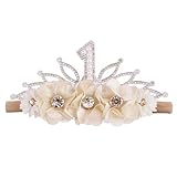 BFNAAgirl Digital Birthday Crown Model Baby Girl Nylon Headbands Nylon Flower Elastic Birthday Crown Hairbands Hair Accessories Gift for Newborn Infant Toddlers