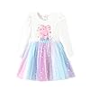 Peppa Wutz Kleid Mädchen Prinzessin Glitzer Tüllkleid Kostüm Kleider Festliches Kinder Langarm Kleidung Peppa Pig Herbst Winter Outfit Schul Party Tutu Kleider für Mädchen 2-6 J. 82 90 98 104 110 116
