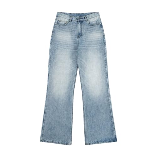 Men Straight Vintage Jeans Harajuku Y2k Wide-Leg Pants Street with Pockets Denim Trousers