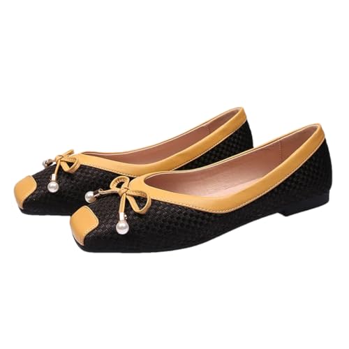 Women Flats Low Heel Pumps Office Lady Leahter Shoes Fashion Bow Knot Slip On Female