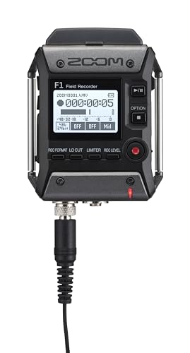 Zoom F1-LP Lavalier Body-Pack Gravador, Áudio para Gravador de Vídeo, Grava em Cartão SD, Alimentado