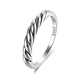 Anillos trenzados entrelazados de plata de ley 925 para mujeres, hombres, parejas, bodas, joyería fina para dama