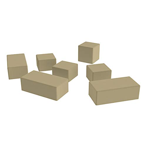 Image of Sprogs 12 inch H Structured Rectangle Stool -Flexible Modular Collaborative Soft Seating for Office, Home, Lounge and School Classrooms with Durable Frame & Set of 2 inch Legs Add-on - Sand