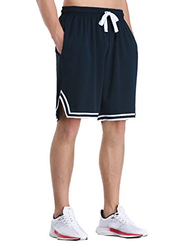 Hawiton Short esportivo masculino de secagem rápida para basquete com bolsos roupa esportiva para co