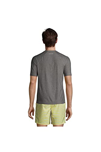 Lands' End Mens Short Sleeve Swim Tee Rash Guard Arctic Gray Space Dye Regular Small2