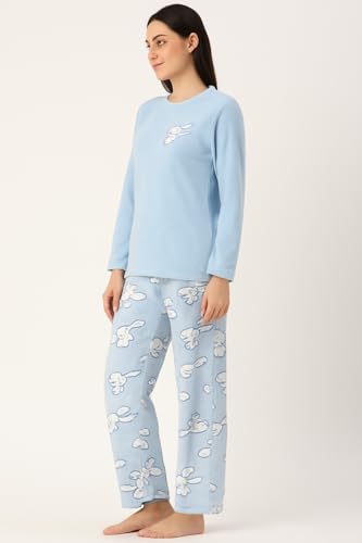 Image of CAMEY Womens Winter Full Sleeve Top and Pajama Pants Regular Fit Night Suit Round Neck Top and Pyjama Set Ladies Night Dress