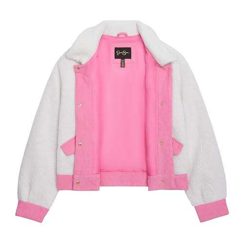 Jessica Simpson Girls' Sherpa Trucker Jacket with Corduroy Trim2