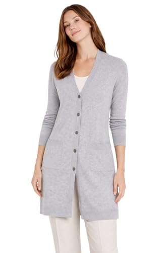 Image of State Cashmere Women's Button Front Cardigan 100% Pure Cashmere V Neck Fashion Sweater Dress with Pockets