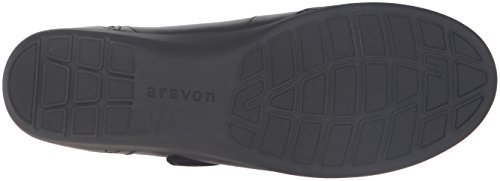 Aravon Womens Alana-Ar Mary Jane Flat, Black, 9.5 Narrow Us #TOP3