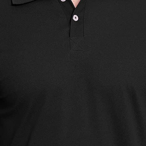 Image of Men's Poly Cotton-Matty Tshirt with Regular Fit Solid Pattern Half Sleeve Standard Length and Button Down Closure|Men's T-Shirts