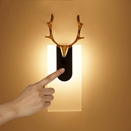 WRMING LED Lampe Murale Pile Sans Fil USB Rechargeable Applique Murale Chambre Veilleuse Tactile Dimmable Lampe de Mur pour Couloir Escalier Cuisine (3000K) Cover