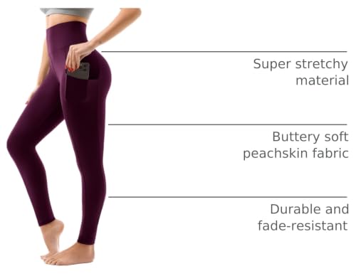 Image of SINOPHANT High Waisted Leggings with Pockets Women, Full Length Capri Buttery Soft Stretchy Yoga Pants