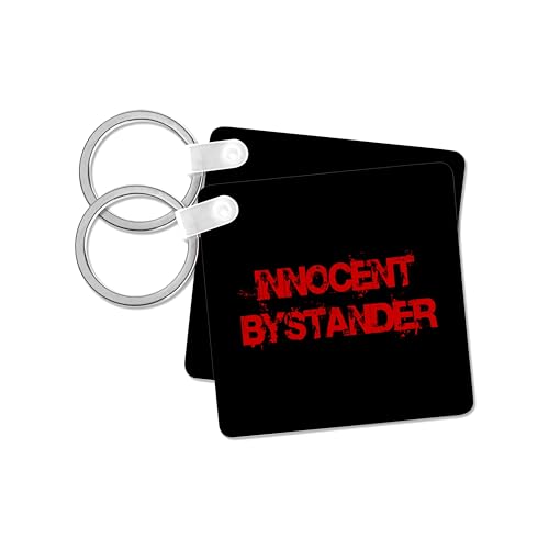 3dRose, Innocent Bystander Black, set of 4 Key Chains