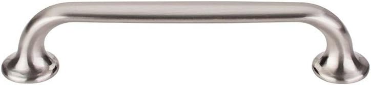 Top_Knobs Oculus Oval Pull Color Brushed Satin Nickel Hardware 5 1/16” Length Mercer Coll Contemporary Transitional Bar Handle Kitchen Drawer Cabinet Door Dresser Bathroom Metal Interior Home