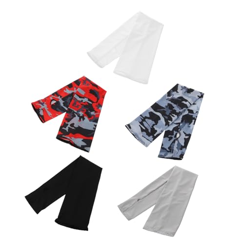 UKCOCO 5 paia Manicotti Braccio Raffreddanti e Protettivi UV Elasticizzati e Leggeri per Outdoor Ciclismo e Sport Estivi Copertura con Colori Sole e Traspiranti
