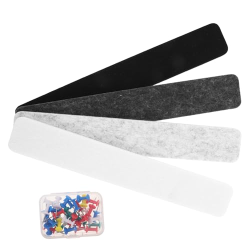 SOLUSTRE 1set Self-Adhesive Felt Strip for Bulletin Board Memo Display Bar for Office Classroom Create Unique Arrangements Lightweight Fabric Grey and Light Grey
