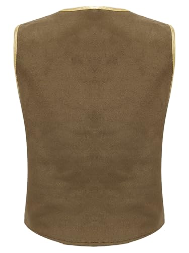 Kids Boys Medieval Pirate Shirts Sleeveless Waistcoat Top Halloween Party Roleplay Pirate Vest4