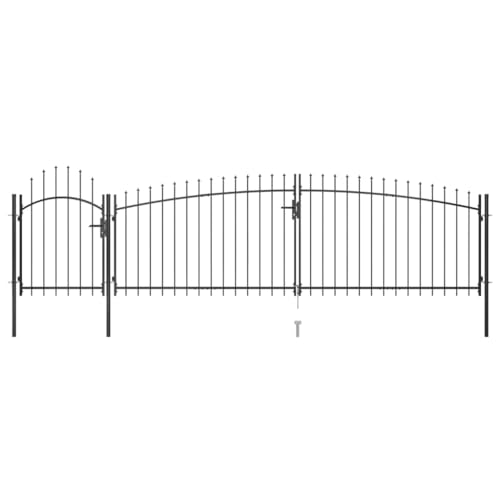 Makastle Gartentor Flügeltor 5x1,75 m Schwarz