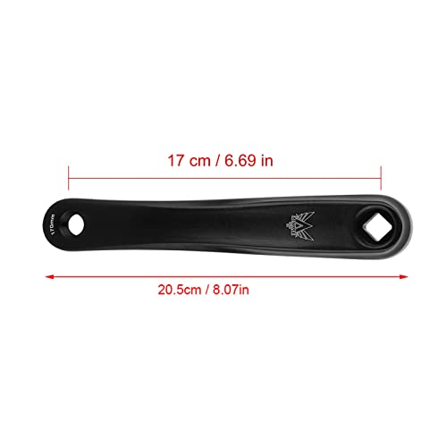 Keenso Bike Crank Arm, 170mm Bike Aluminum Alloy Left Single Chain Crank Arm Replacement Accessory(Rhombic Hole-Black) Bicycle repair tools Riding - Image 4