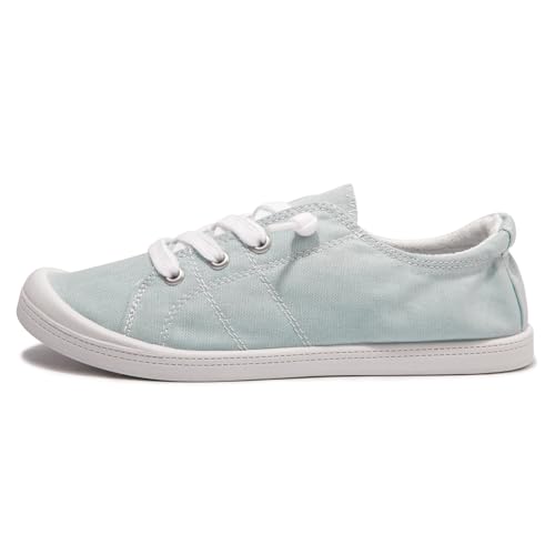 Image of Womens Slip On Shoes, Canvas Low Top Sneakers, Casual Classic Flat Shoes | Comfort Fashion Sneaker with Non Slip Rubber Outsole, Lightweight Tennis Shoes for Walking, Shopping, Picnic, Travel
