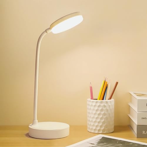 USB Rechargeable Dimmable Desk Lamp with 3 Color Modes for Learning, Reading, and Art