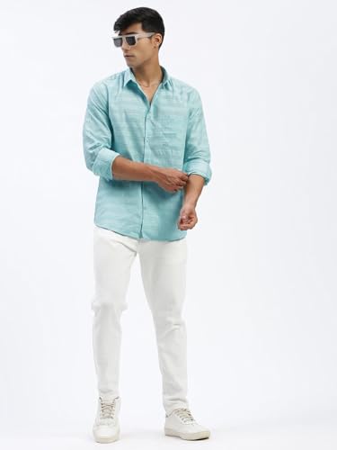 Image of SHOWOFFFF Men Solid Casual Shirt | Spread Collar Full Sleeves Cotton Shirt for Mens | Slim Fit Regular Length Shirt for Men's