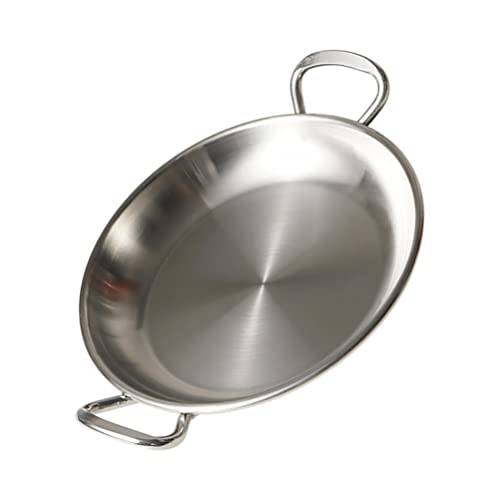 Zerodeko Plato Snack Ánfora Bandeja De Comida De Acero Inoxidable Placa Metálica Paella Española Cacerola De Acero Inoxidable Platos para Acampar Pequeñas Bebé Plato De Postre Cámping
