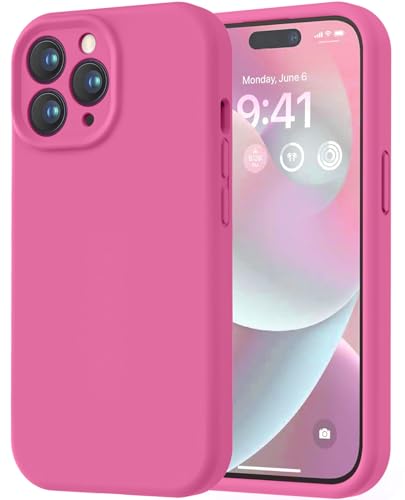 Image of LOVE 3000 Designed for iPhone 14 Pro Max Case, Premium Silicone with [Soft Anti-Scratch Microfiber Lining] Shockproof Protective Phone Case for Men Women Girls 6.7 inch, Pitaya