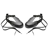 MonoSora Fundas protectoras de zapatos de cuero con puntera de acero, antigolpes y antideslizantes, protectores de zapatos de trabajo de seguridad para hombres y mujeres, color negro