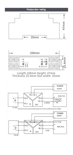 Convertisseur de tension 24V CC rail DIN avec sortie stable 0-5V - 4